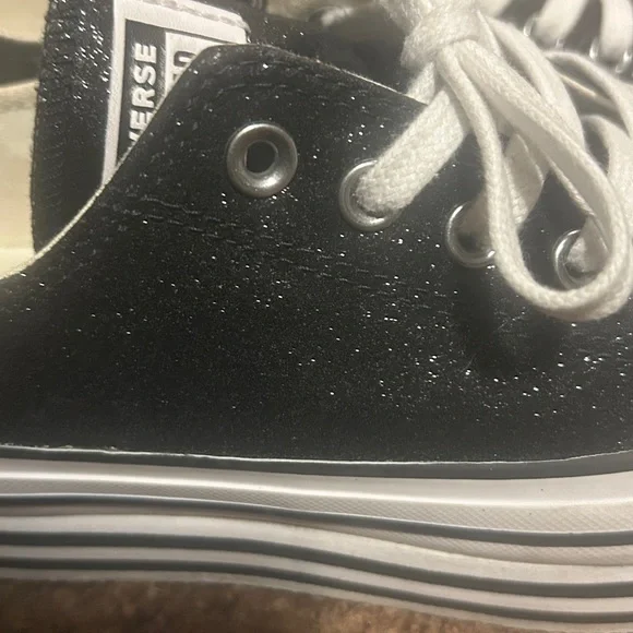 Converse Black Glitter Platform Sneakers - Picture 4 of 8